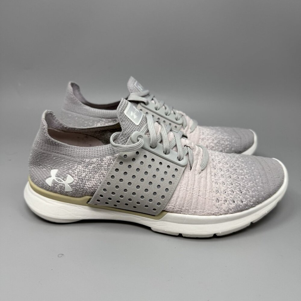 Under Armour Womens Size 8.5 Speedform Slingwrap Knit Sneakers Gray Pink